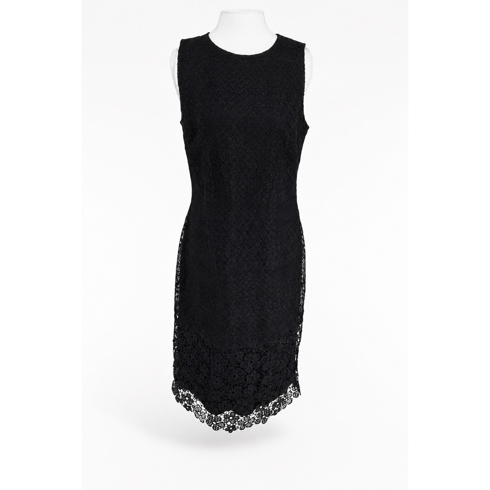 Karl Lagerfeld Paris Black Lace Sheath Dress Sleeveless Fully Lined Size 6